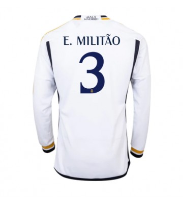 Real Madrid Eder Militao #3 Replica Home Stadium Shirt 2023-24 Long Sleeve
